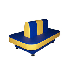 Диван круговой для раздевания (овальный) сине-желтый