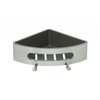 Lemark 9771046 Полка для душа угловая Lemark SHELF LINE из нерж. стали с крючками, хром/вставка-пластик графит