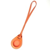 Кожаный чехол - брелок подвеска для AirTag с ремешком (Оранжевый)