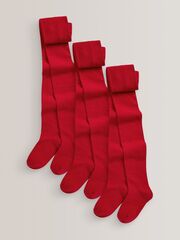 Колготки хлопковые для девочки Next 782-108, 3 шт., Красный