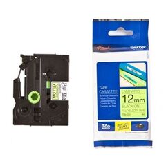 Флуоресцентная лента для наклеек Brother TZe-C31 - ширина 12 мм, черный шрифт на желтом фоне