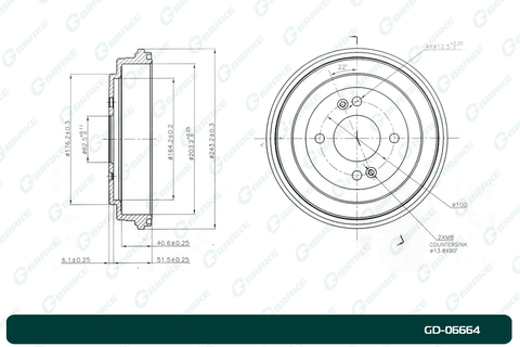 Барабан тормозной G-brake  GD-06664