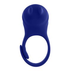 Синее эрекционное виброкольцо с клиторальной подушечкой и пультом ДУ Adjustable Fun Ring - 