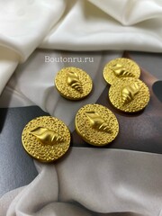 Пуговицы круглые текстурные с ракушкой матовое золото Скиап.
