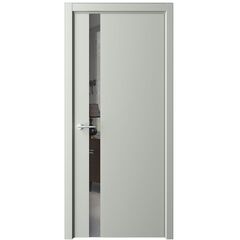 Купить Межкомнатная дверь эмаль Геометрия 5 серая с зеркалом