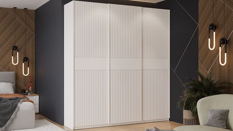 Шкаф-купе Оскар Хилтон 3-х дверный 209 белый снег / белый матовый / ручка белая