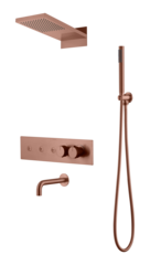 Boheme 131-2-CB Встроенная душевая система FUSION с термостатом, трехпозиционная Copper Brushed с изливом фото