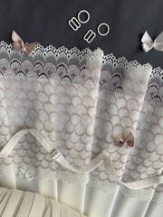 Кружево эластичное молочное/серебристый пион 18 см, Китай