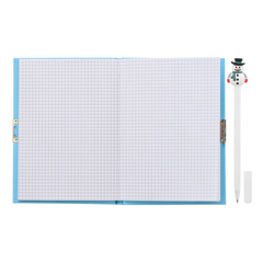 
          Блокнот детский Basir на замке, с ручкой, формат А6, серия "Дед Мороз", твёрдая обложка 7БЦ, 48 листов, размер 18*13 см