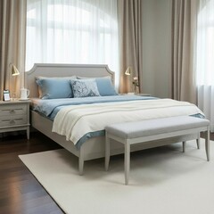 BERGEN Кровать без изножья и прямыми царгами (возможна уст-ка МП)