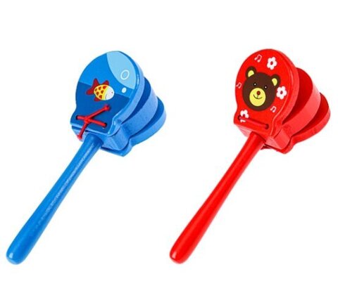 Деревянная игрушка. Кастаньет 16,5см (с ручкой)