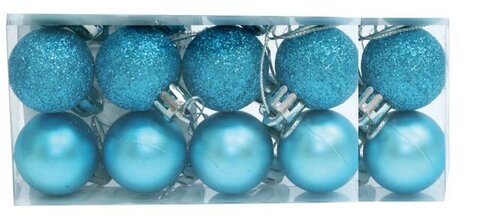 Набор шаров 7см 10шар 1цв матовый/искра в пр прямоуг уп