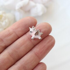 Подвеска с эмалью Пегас 14*13 мм, родий, П158