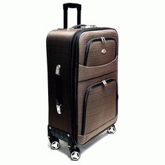 Чемодан Hossoni тканевый средний Коричневый (Кофе) 65|42|23+3|см (4 колеса съемные) Цена указана на САМОВЫВОЗ!!!