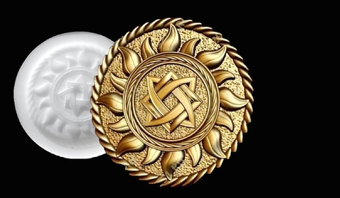 Силиконовый молд Славянский Оберег звезда Руси (Квадрат Сварога) в солнце