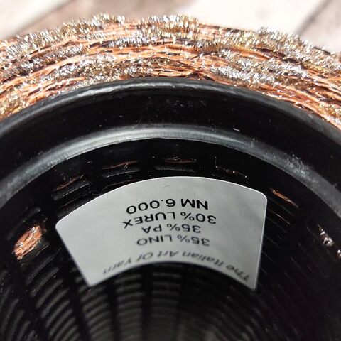 Лен (35%) с люрексом и шишибриками NODINO DI LINO 600 бежевый с золотом и серебром