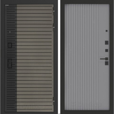 Входная металлическая дверь Бункер HIT Хит B-15 Веллюто кофе / Хомс Лайт грей софт рельеф