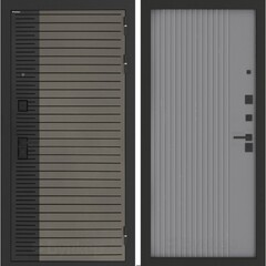 Входная металлическая дверь Бункер HIT Хит B-15 Веллюто кофе / Хомс Лайт грей софт рельеф