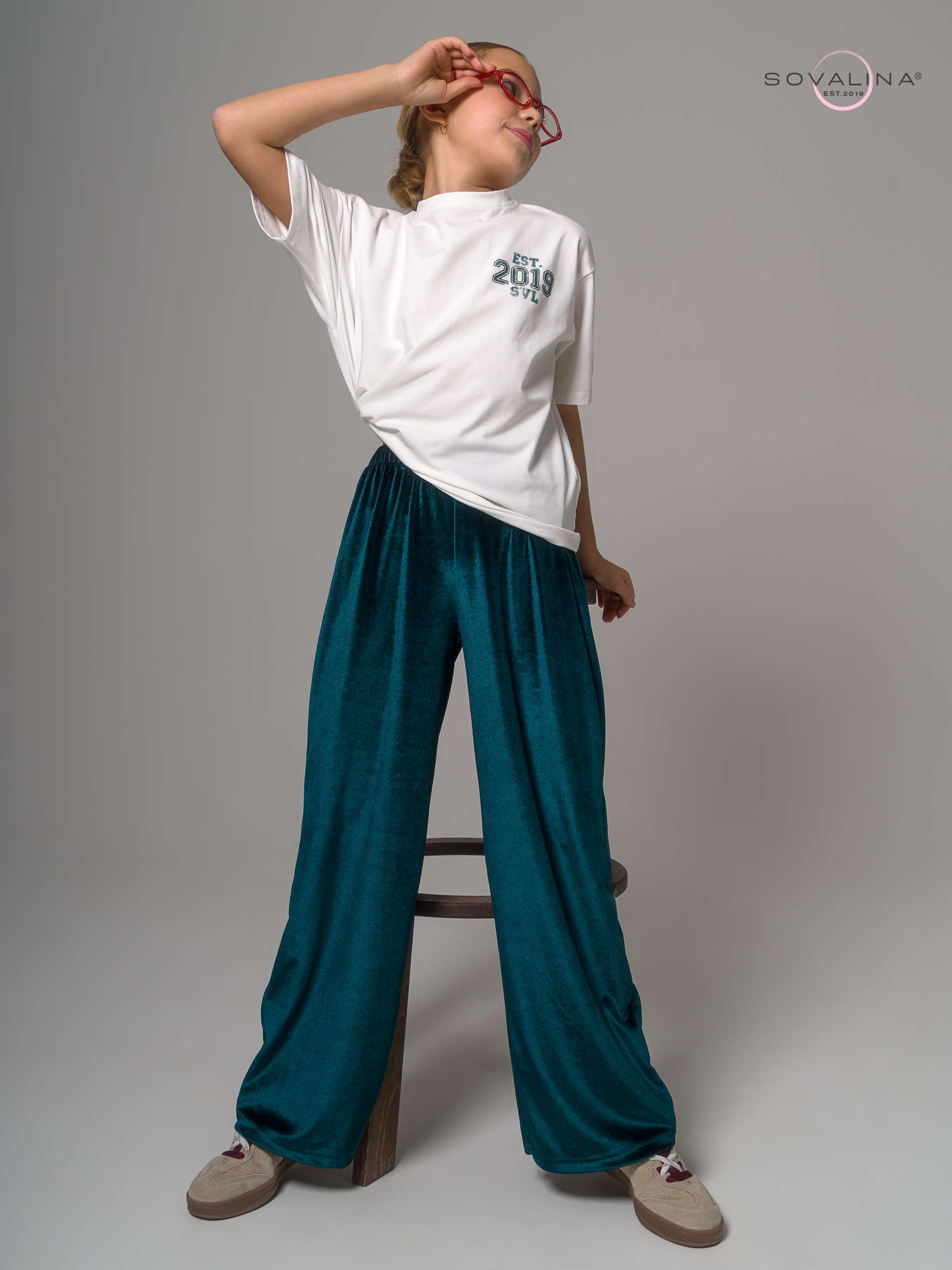 Брюки Classic бархат ель