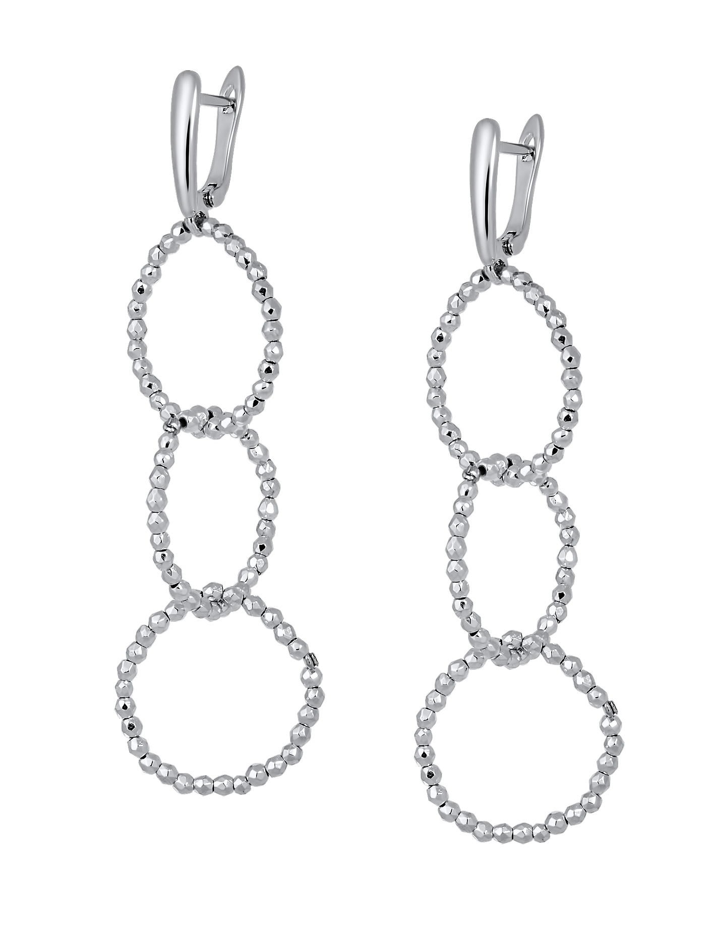 Длинные серьги кольца с гематитом