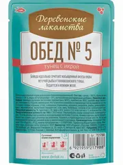 Деревенские лакомства пауч для кошек Тунец с икрой 50 г