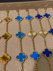 Браслет VCA коллекция VCA Alhambra 5 мотивов клевер yellow VGOLD