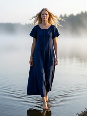 Акулина. Платье льняное женское базовое PL-422619