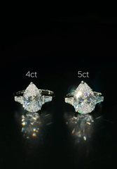 Кольцо GRAFF из серебра с камнем 5 карат в огранке капля