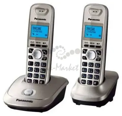 Радио-телефон Dect Panasonic KX-TG2512RUN платиновый (2 трубки) АОН