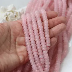 Тонированный кварц, розовый, рондель, 9*5 мм, нить, К128