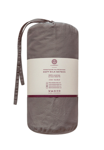 Простыня на резинке 200x220x30см Luxberry умбра