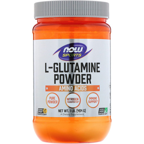 Now Foods, Спорт, L-глютамин в виде порошка, 454 г (1 фунт)