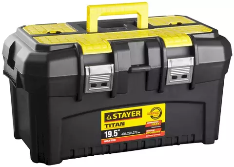 Ящик с органайзером STAYER Titan 38016-19, 49x29x27 см, 19.5'' , черный