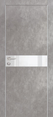 Дверь PX-13 AL кромка с 2-х ст. / Цвет Серый бетон / белоснежный лакобель / Двери PROFILO PORTE