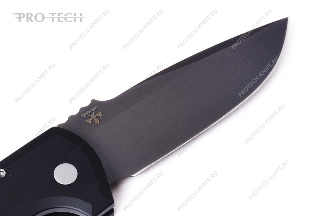 Нож Pro-Tech Rockeye Textured Black Smoky Gray DLC 3V Exclusive - фотография 