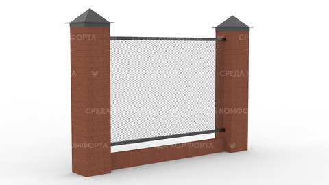 Забор из сетки рабицы 2500х2000 мм ZBR0174