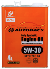 Масло моторное AUTOBACS ENGINE OIL Fully Synthetic 5W-30 SP/CF/GF-6A 4л.