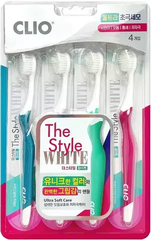 Clio Зубная щетка набор The Style White Ultra Soft Care Toothbrush