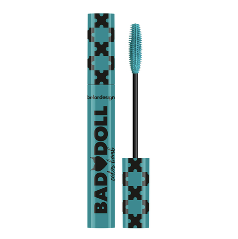 Bad doll Тушь для ресниц цветная объемная, голубая 9.3г BelorDesign