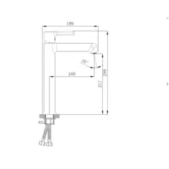 Смеситель для раковины высокий HAIBA HB11814-7 черный