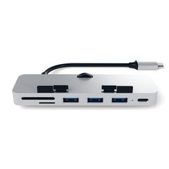 USB-концентратор  Satechi Aluminum USB-C Clamp Hub Pro для iMac 2017 и iMac Pro, серебряный