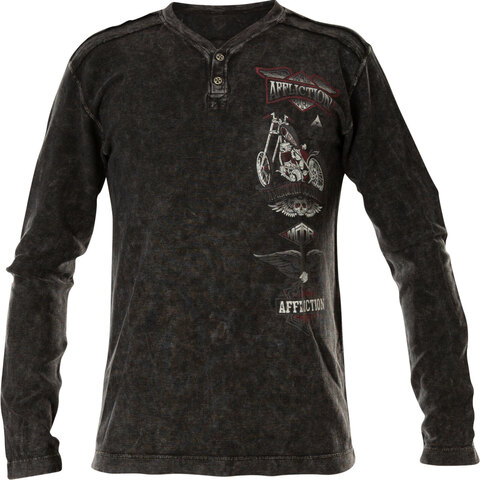 Affliction | Пуловер мужской STACKED MOTORS L/S HENLEY A20430I перед