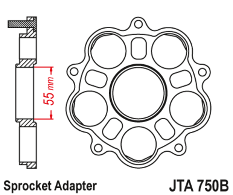 Крепление ведомой звезды алюминиевое JTA750B