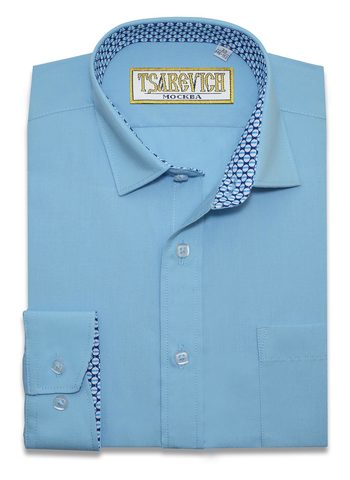 Голубая сорочка со вставками TSAREVICH Alaska