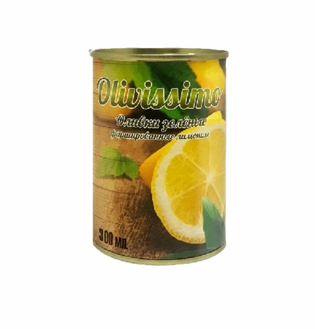 Оливки OLIVISSIMO Фаршированные лимоном 280 г/320 мл ж/б ИСПАНИЯ