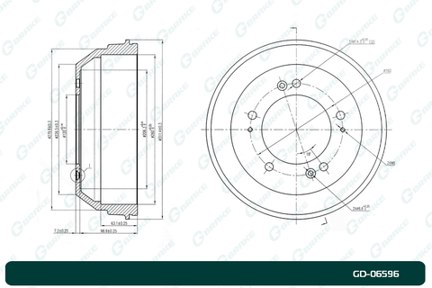 Барабан тормозной G-brake  GD-06596