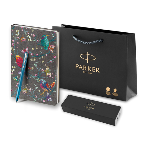 Подарочный набор: Ручка-роллер Parker Vector XL Teal CT и Ежедневник недатированный, серый