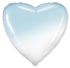 Шар сердце голубой градиент