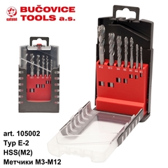 Набор метчиков машинных M3 -M12 HSSE DIN371/376 (B/4-5P) 7пр Bucovice(CzTool) 105003