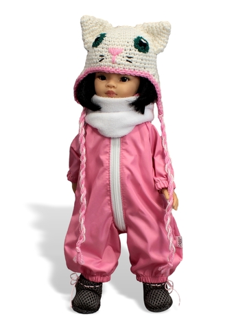 Комбинезон, шапка и сапожки - На кукле. Одежда для кукол, пупсов и мягких игрушек.